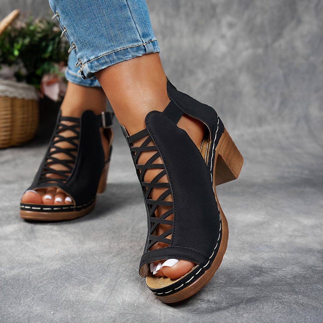 Azalea | Lattice-Heel Sandals