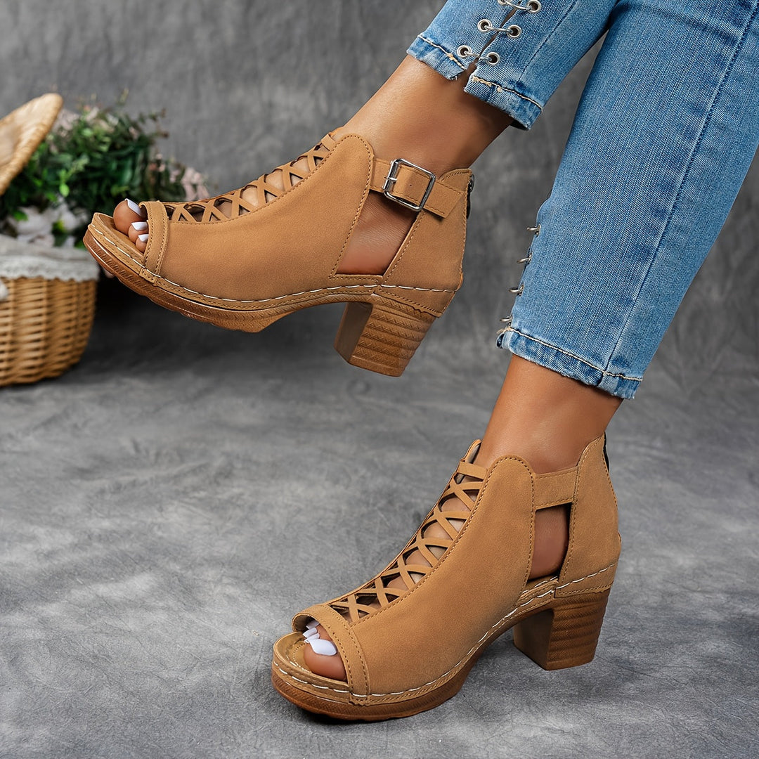 Azalea | Lattice-Heel Sandals