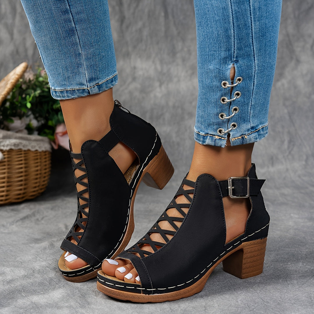 Azalea | Lattice-Heel Sandals